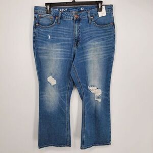 J. Crew‎ 9" Billie Demi Boot Cropped Jeans Size 32 NEW Christy Wash